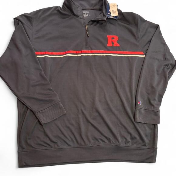 NWT Rutgers Grey Champion 1/4 zip 2 XL - Picture 1 of 3